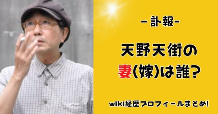 天野天街の妻(嫁)は誰?wiki経歴プロフィールまとめ!