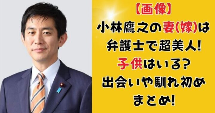 【画像】小林鷹之の妻(嫁)は弁護士で超美人!子供はいる?出会いや馴れ初めまとめ!