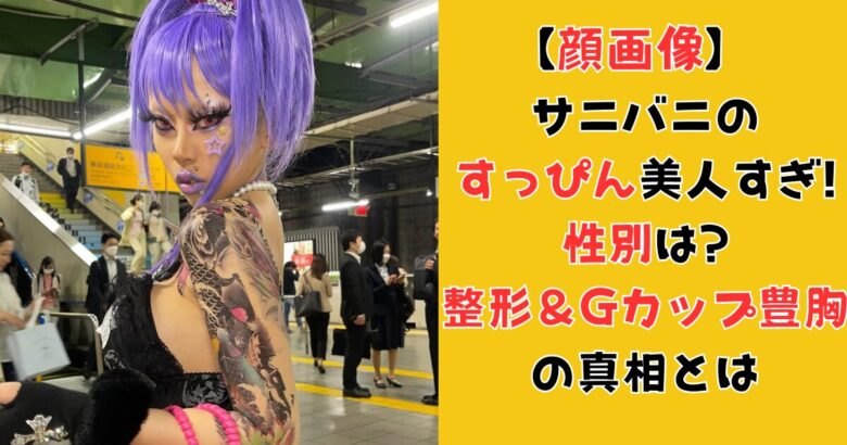 【顔画像】サニバニのすっぴん(素顔)美人すぎ!性別は?整形＆Gカップ豊胸の真相とは