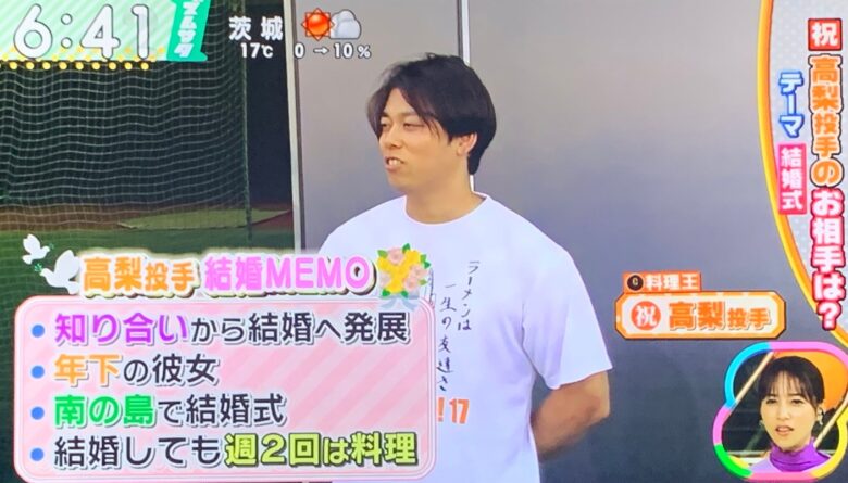 高梨雄平の乾坤相手の嫁は誰？