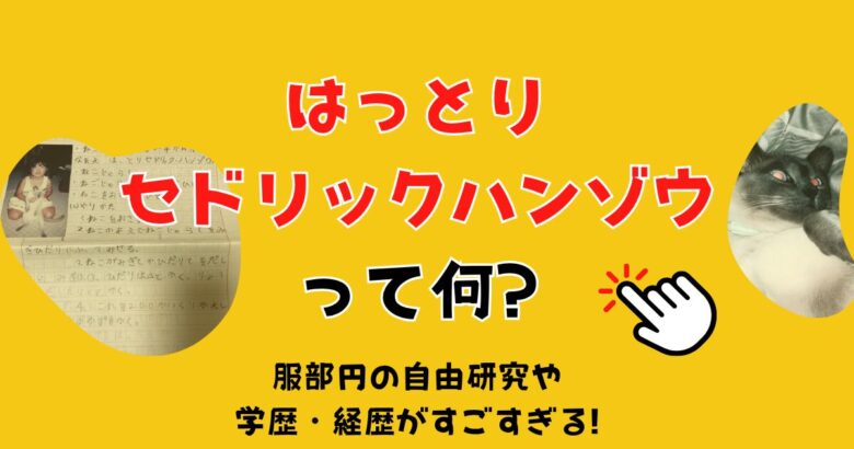 はっとりセドリックハンゾウって何?服部円の自由研究や学歴・経歴がすごすぎる!